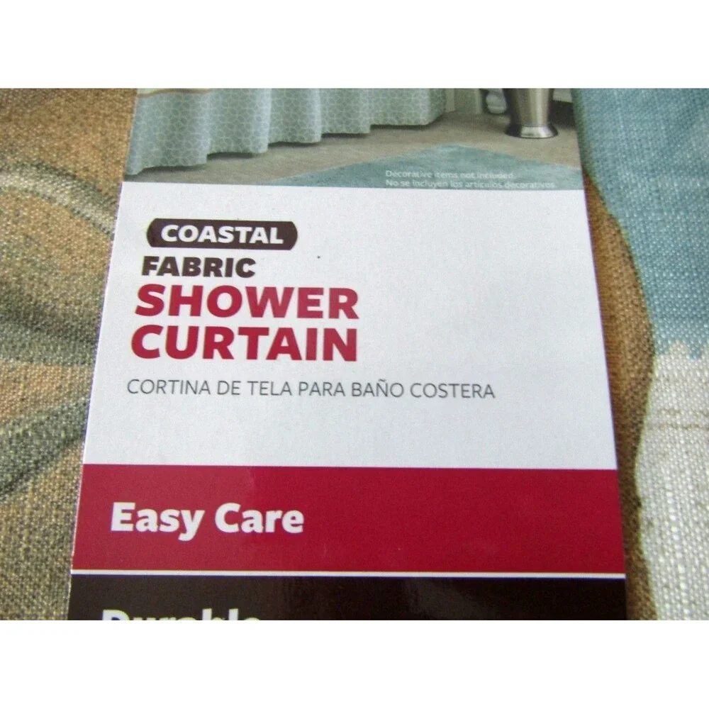 New Better Homes & Gardens Coastal Fabric Shower Curtain 72